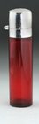 RUBY GLASS CYLINDER SCENT PERFUME BOTTLE, SILVER TOP