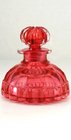 CRANBERRY CUT & MOULDED GLASS DRESSING TABLE SCENT PERFUME BOTTLE