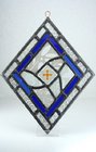 VICTORIAN & EARLIER STAINED GLASS SUNCATCHER, NEWLY LEADED MOUNT
