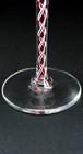SET OF EIGHT STEVEN BRADLEY CRYSTAL WINE GLASSES WITH MULTI COLOUR TWIST STEMS