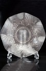 1930s JOBLING FROSTED DECO FLOWER PATTERN PRESSED GLASS BOWL DISH