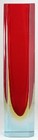 MURANO RED & YELLOW SOMMERSO GEOMETRIC GLASS VASE, PROBABLY SEGUSO
