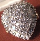 4cts DIAMOND CLUSTER / COCKTAIL RING WG Estate Vintage
