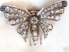 VICTORIAN 3cts DIAMOND Insect Bug BUTTERFLY Brooch