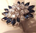 1.4ct DIAMOND 2.8ct SAPPHIRE COCKTAIL CLUSTER RING