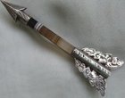 Antique VICTORIAN Scottish Sterling Silver Agate Arrow Brooch
