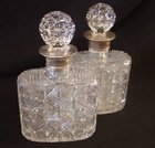 pair of matching Edwardian cut glass decanters