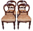 Set of 4 Victorian balloon back dining chairs