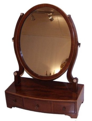 Georgian style Edwardian inlaid dressing table mirror