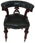 Early Victorian leather library chair