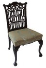 Chippendale period revival  Gothic mahogany side chair