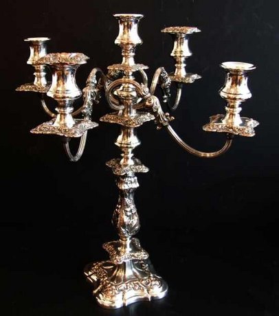Edwardian silver plated candelabra