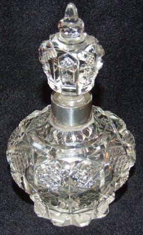 Edwardian cut glass perfume bottle