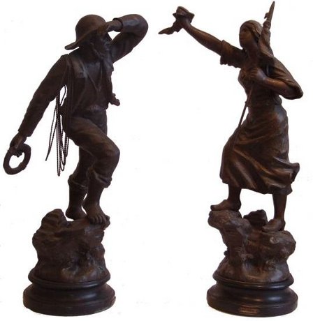 Pair of Victorian spelter figures