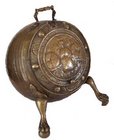 Rare and unusual antique brass coal skuttle