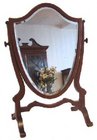Edwardian mahogany shield shaped dressing table mirror
