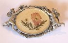 Pierre bex signed antique silver plate brooch
