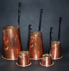 Set of 5 Victorian copper measures