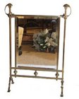 Antique mirror and brass firescreen