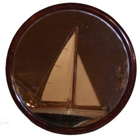 Victorian circular mahogany mirror