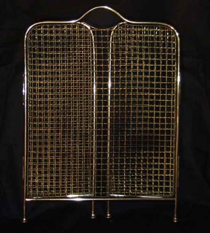 Edwardian brass folding firescreen