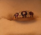 Antique 9 ct gold ruby and diamond ring
