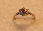 Antique floral ruby and diamond ring