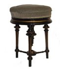Edwardian ebonised and gilt adjustable piano stool