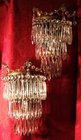 Large pair of crystal wall lights