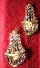 Pair of antique Italian crystal wall lights