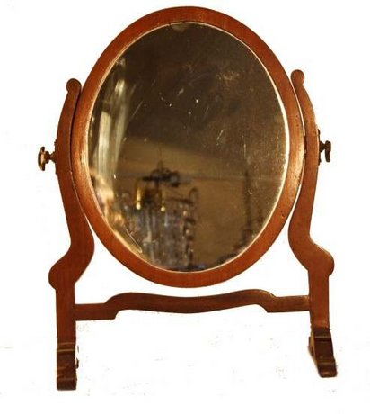 Small Edwardian mahogany dressing table mirror