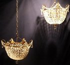 Pair of Edwardian purse chandeliers