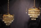Pair of antique icicle drop chandeliers