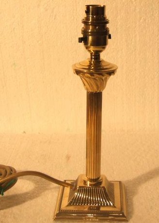 Small antique brass table lamp