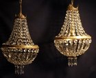 Pair of matching Empire style bag chandeliers