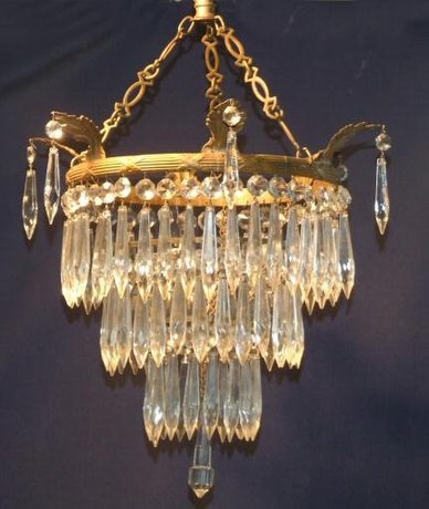 Stunning Edwardian 3 tier icicle drop chandelier