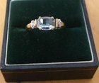 Antique aquamarine and diamond ring