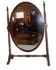 Edwardian oval mahogany dressing table mirror.