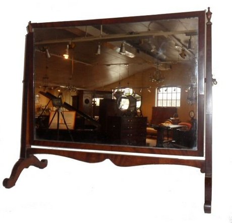 Edwardian mahogany rectangular dressing table mirror.