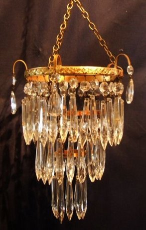 Small Edwardian icicle chandelier
