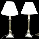 Pair of Edwardian Corinthian Column table lamps