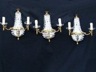 3 Matching Sac a Perles Double Arm Wall Lights