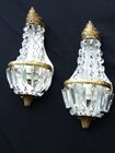 Pair of matching antique sac a perles wall lights