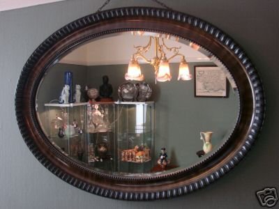 c1920's Faux Tortoise Shell - Beveled Oval Mirror