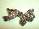 Sterling Silver Marcasites Bow Brooch Pin