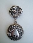 Art Nouveau Silver Pin and Locket