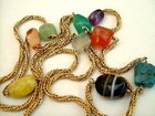 Arts and Crafts 15ct Gold Gemstone Necklace