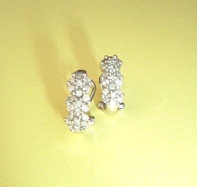 Diamond Cluster Earrings in White Gold