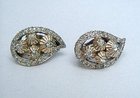 Vintage Jomaz Signed Two Tone Crystal Earrings