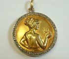 Art Nouveau Antique Diamond Locket Fancy Gold Chain and Bracelet